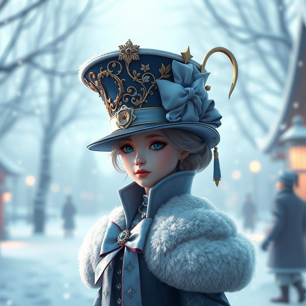 Elegant Cinderella in Winter Wonderland