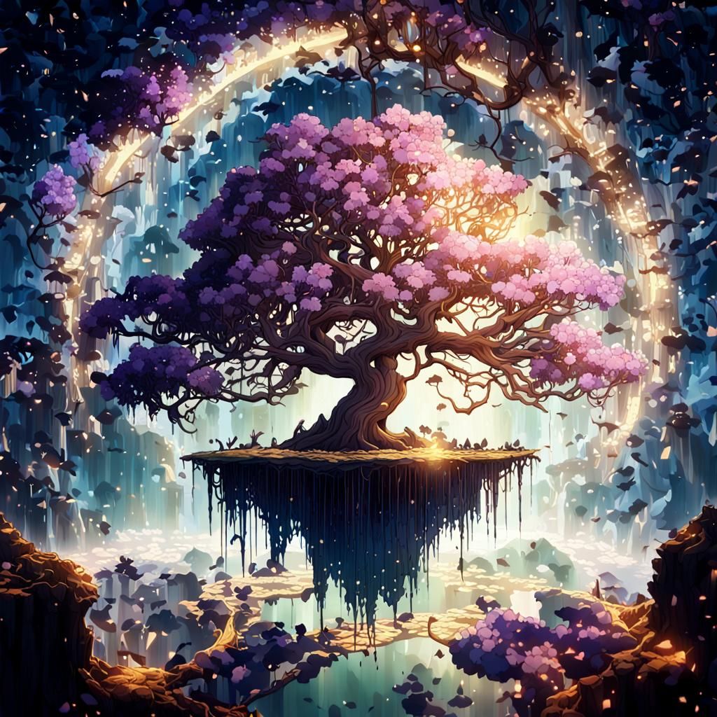 Floating Jacaranda Tree Fantasy Concept Art