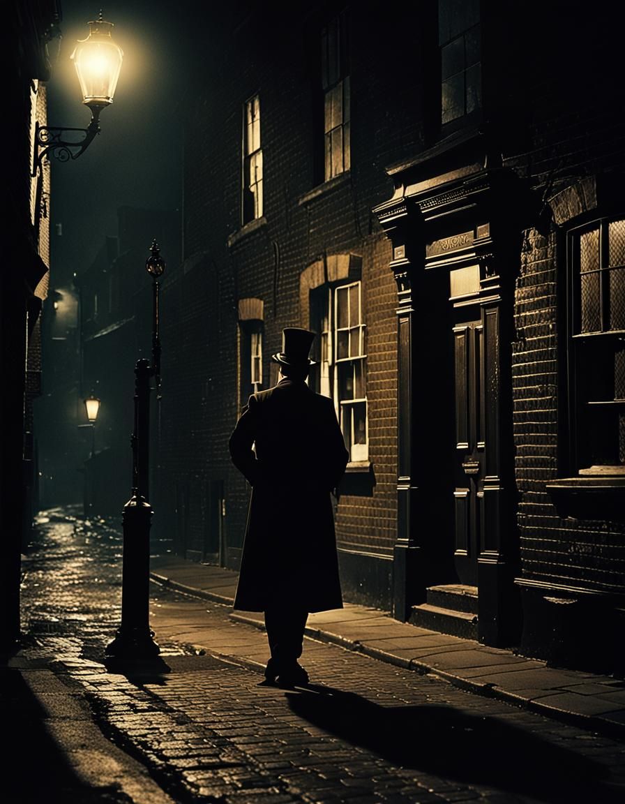 Dark Victorian Street Scene in Cinematic Style