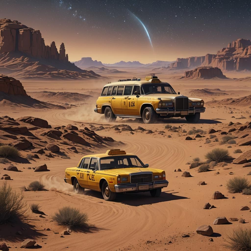 Desert Taxi in Spy Movie Style