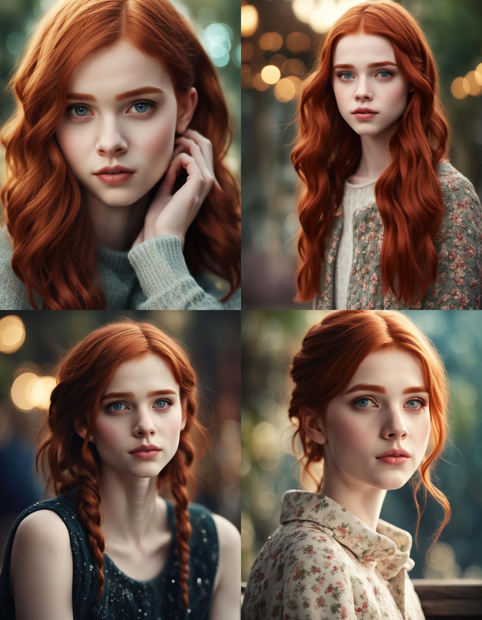 Detailed Portrait of a Shy Redhead with Bokeh