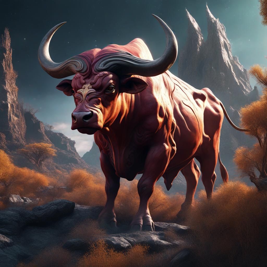 Detailed Taurus Matte Painting in 8K