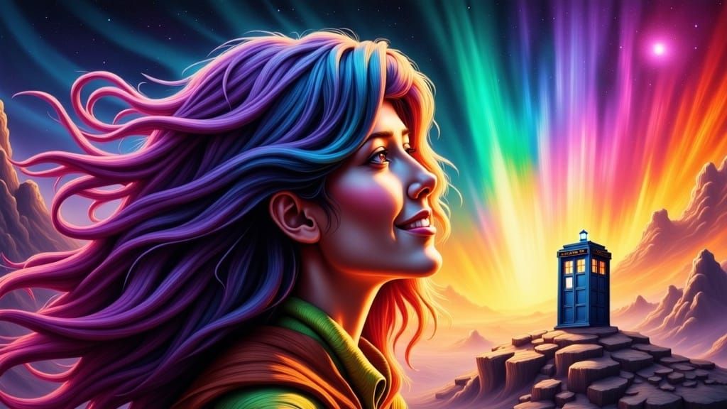 Glowing Rainbow Goddess of the Multiverse