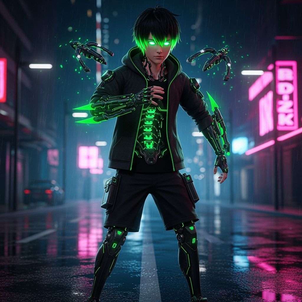 Cyberpunk Edgerunner Vampire in Night City