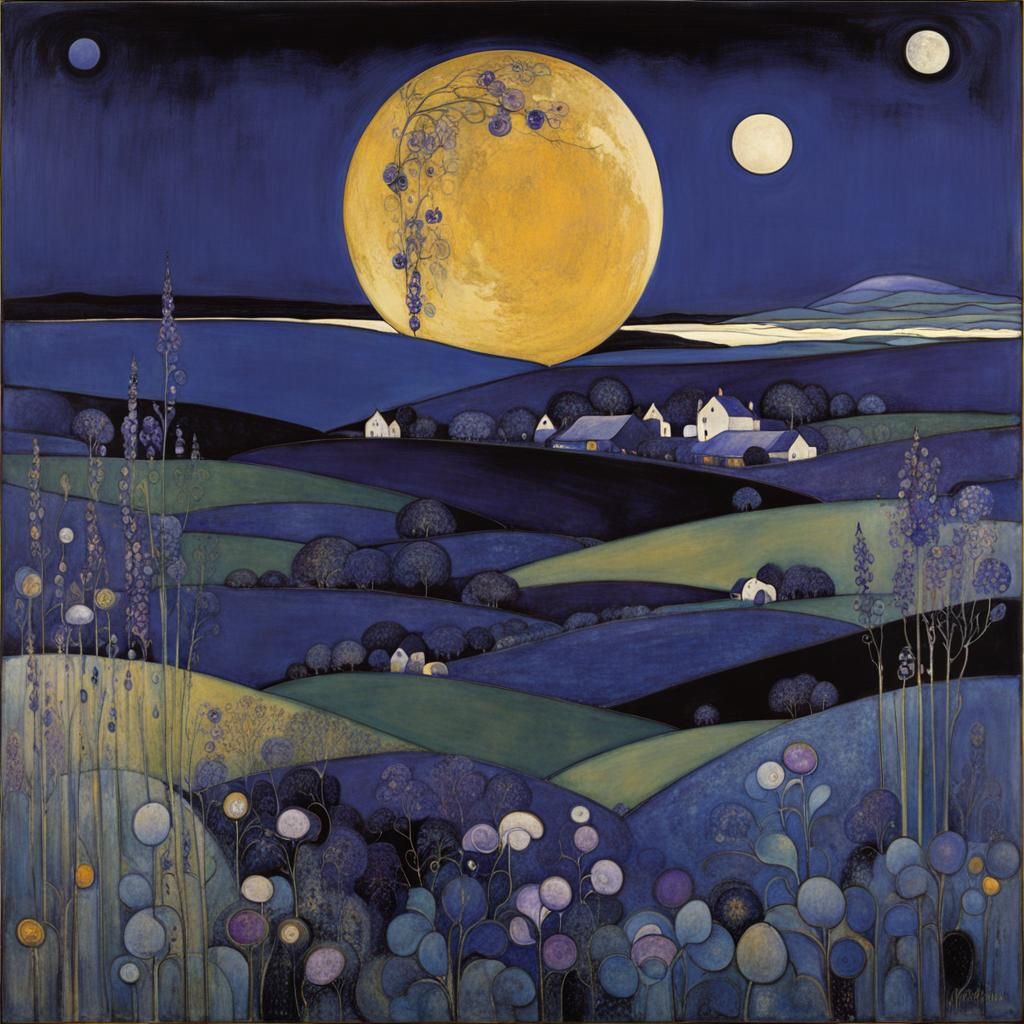 Night Landscape in Style of Glasgow School