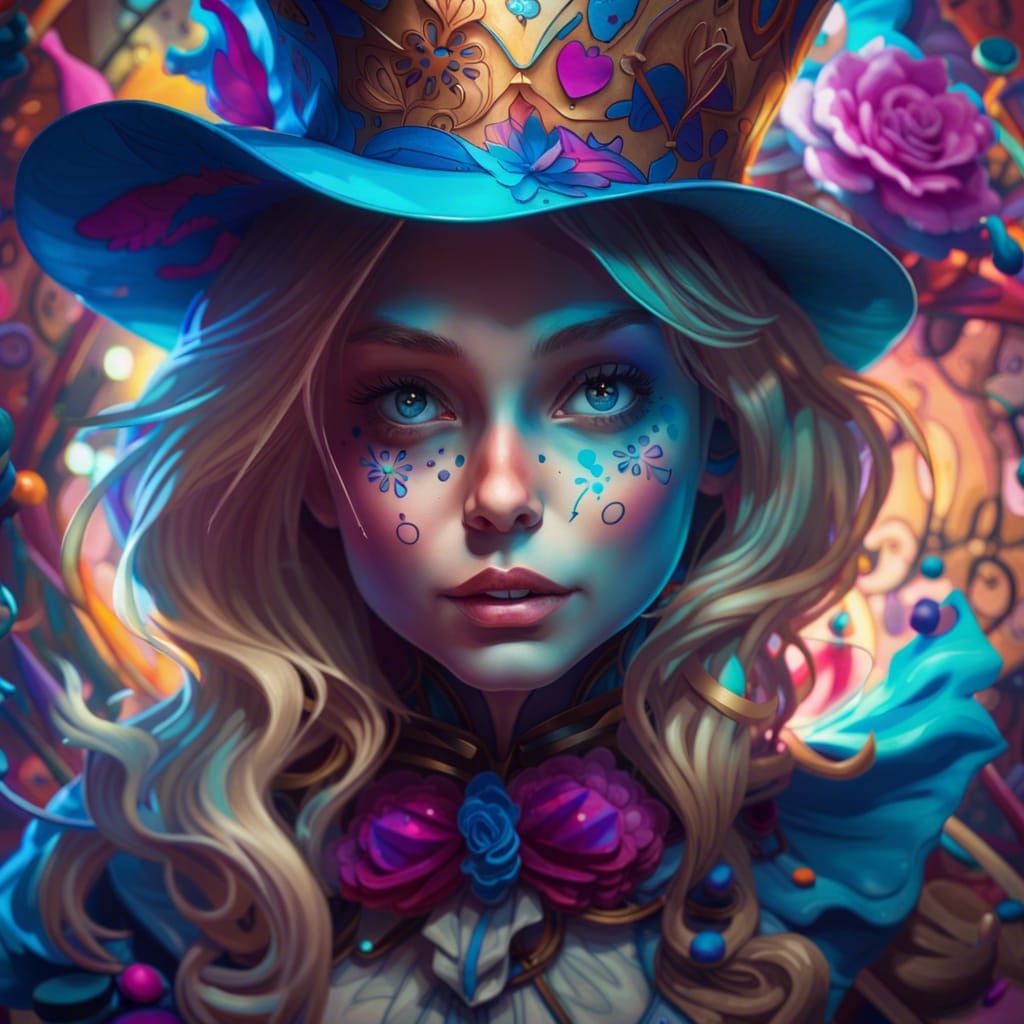 Psychedelic Alice in Wonderland Concept Art