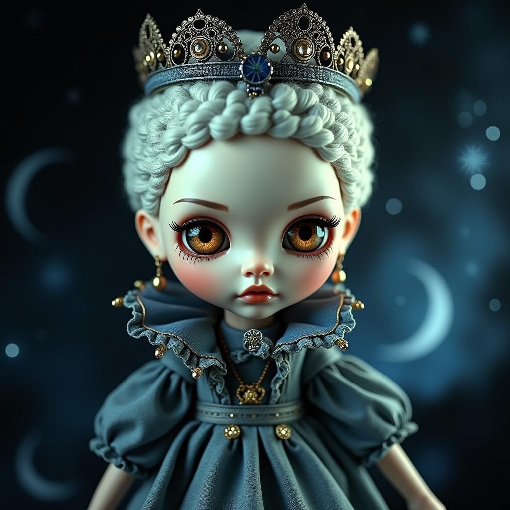 Mystical Blythe Doll Portrait in Romantic Style