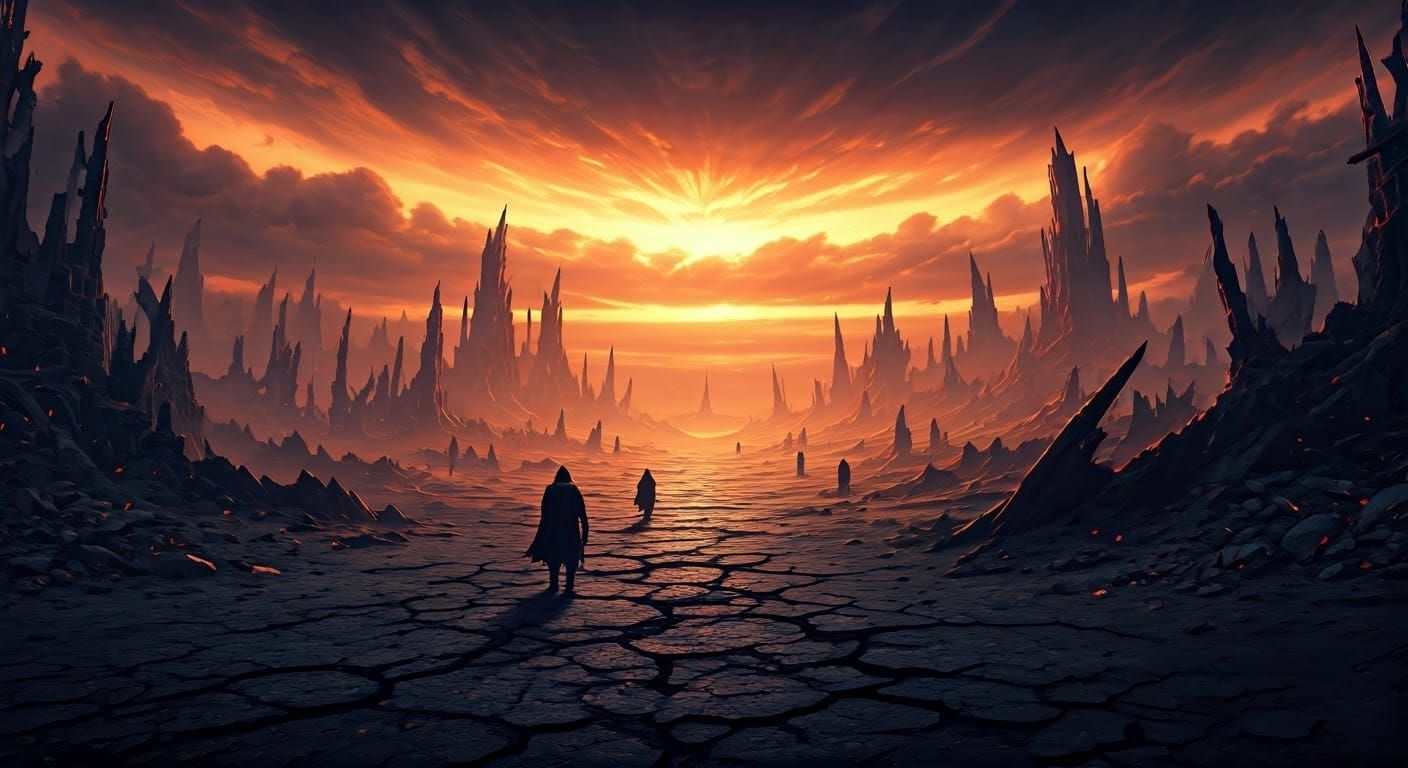 Dark Fantasy Wasteland Landscape Art in Exquisite 8K Resolut...