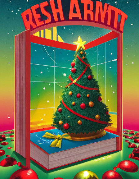 Surreal Christmas Celebration in Zero-Gravity