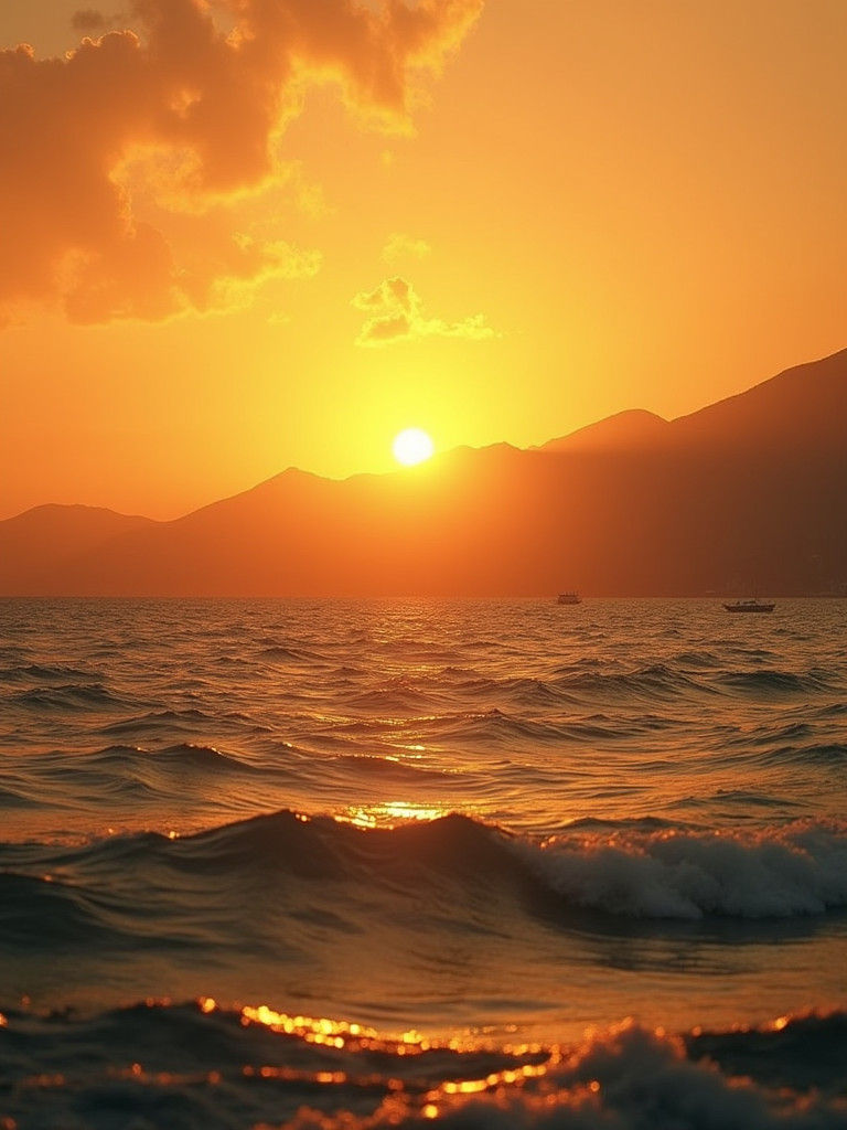 Mediterranean Sunset in Warm Tones, Film Aesthetic