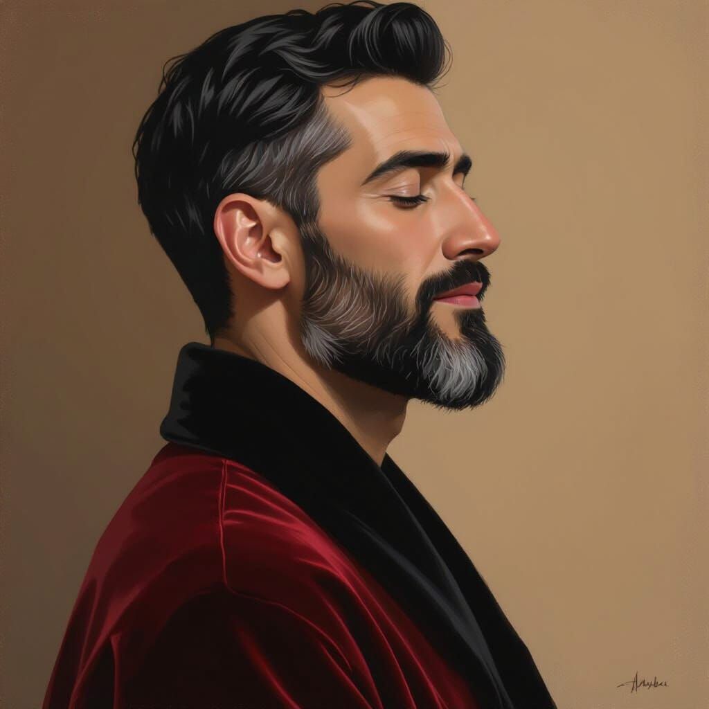 Handsome Man in Radiant Sunshine, Neo-Impressionist Style