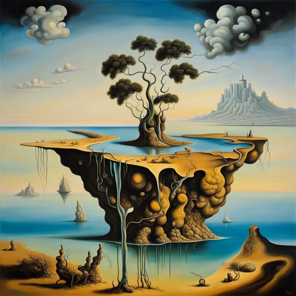 Surreal Island of Mistakes in Dali Style