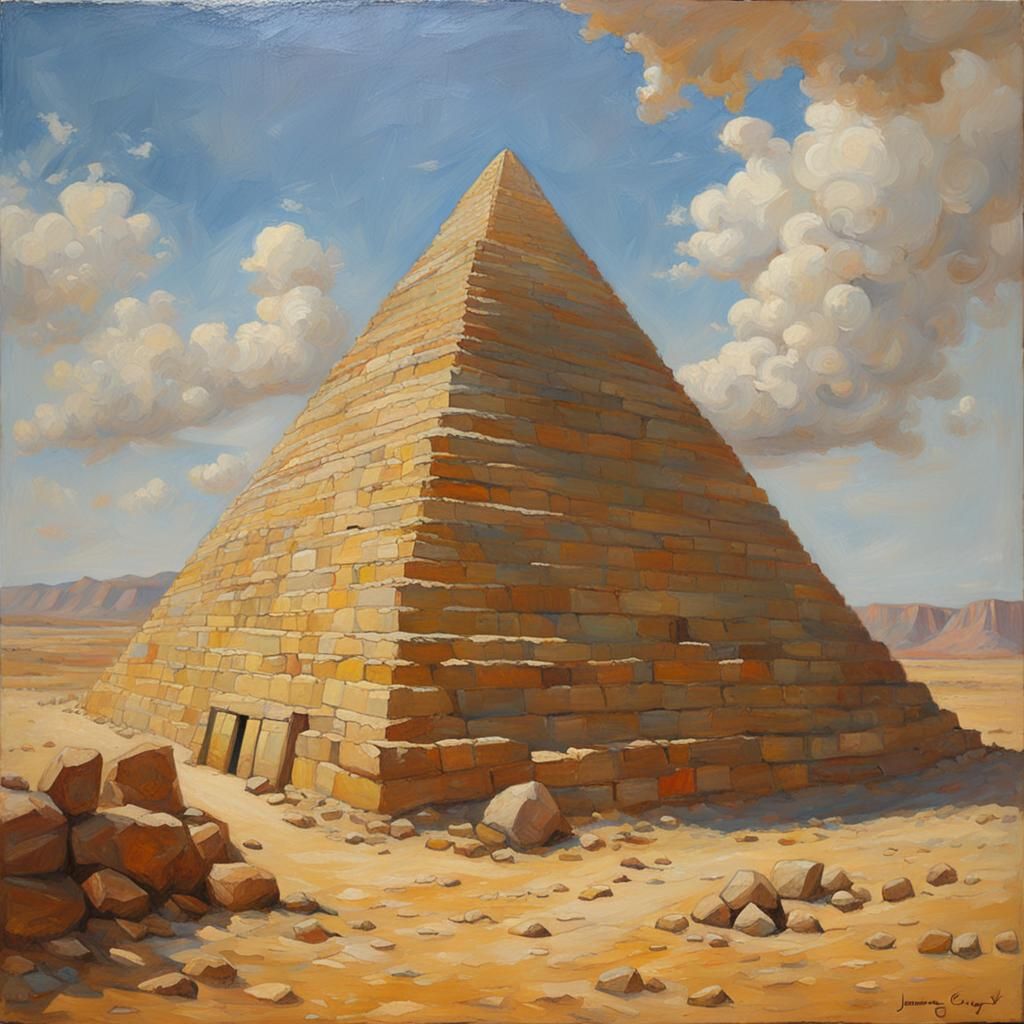 Pyramid in Oil Painting Style