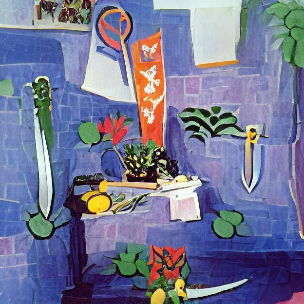 Colorful Still Life Interior in Fauvist Style