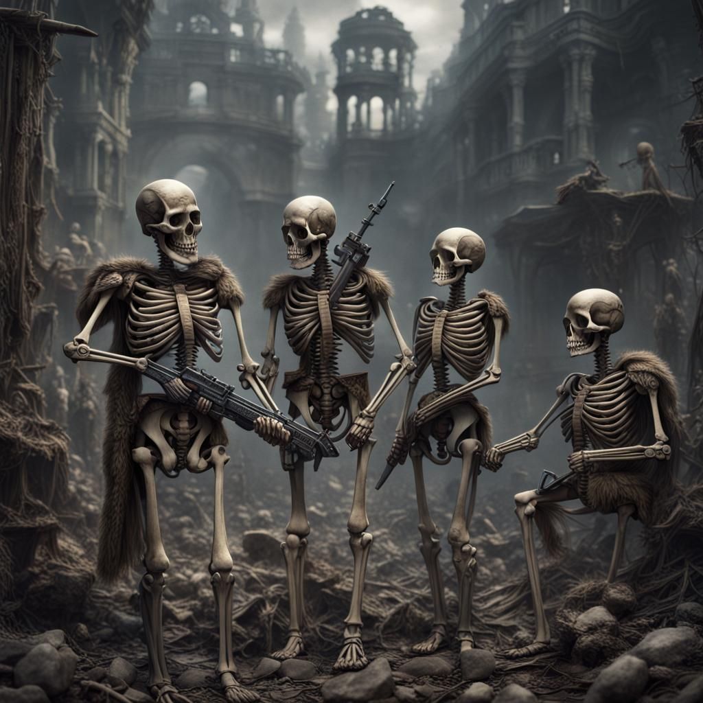 Skeleton Army as Soldiers in Digital Matte Painting