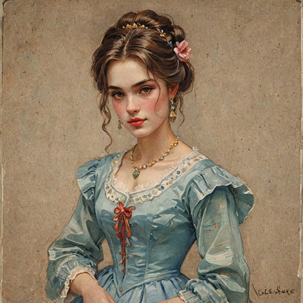 Simple AI Portrait of a Pretty Face