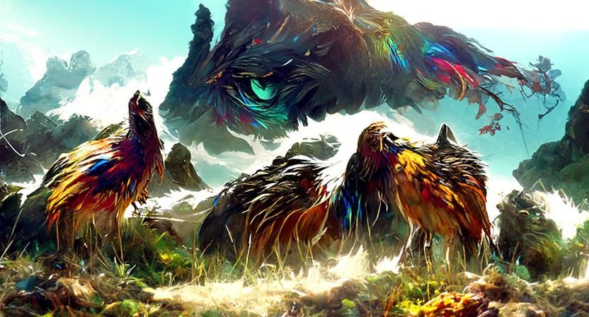 Colorful Gryphon Artwork Inspired by Hybrid Animal Concepts