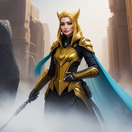 Sci-Fi Huzz Portrait with Metallic Accents