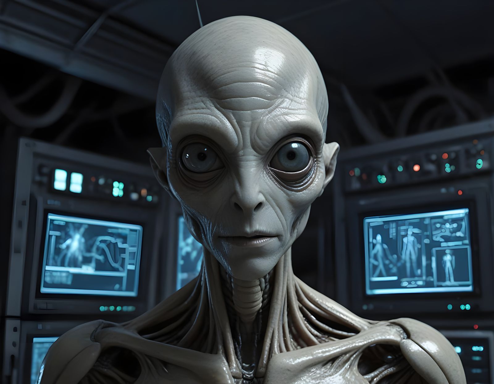 The Communion, Whitley Striebers And Travis Walton's Alien "The Grey's", (Version V3), By Lord Elboron