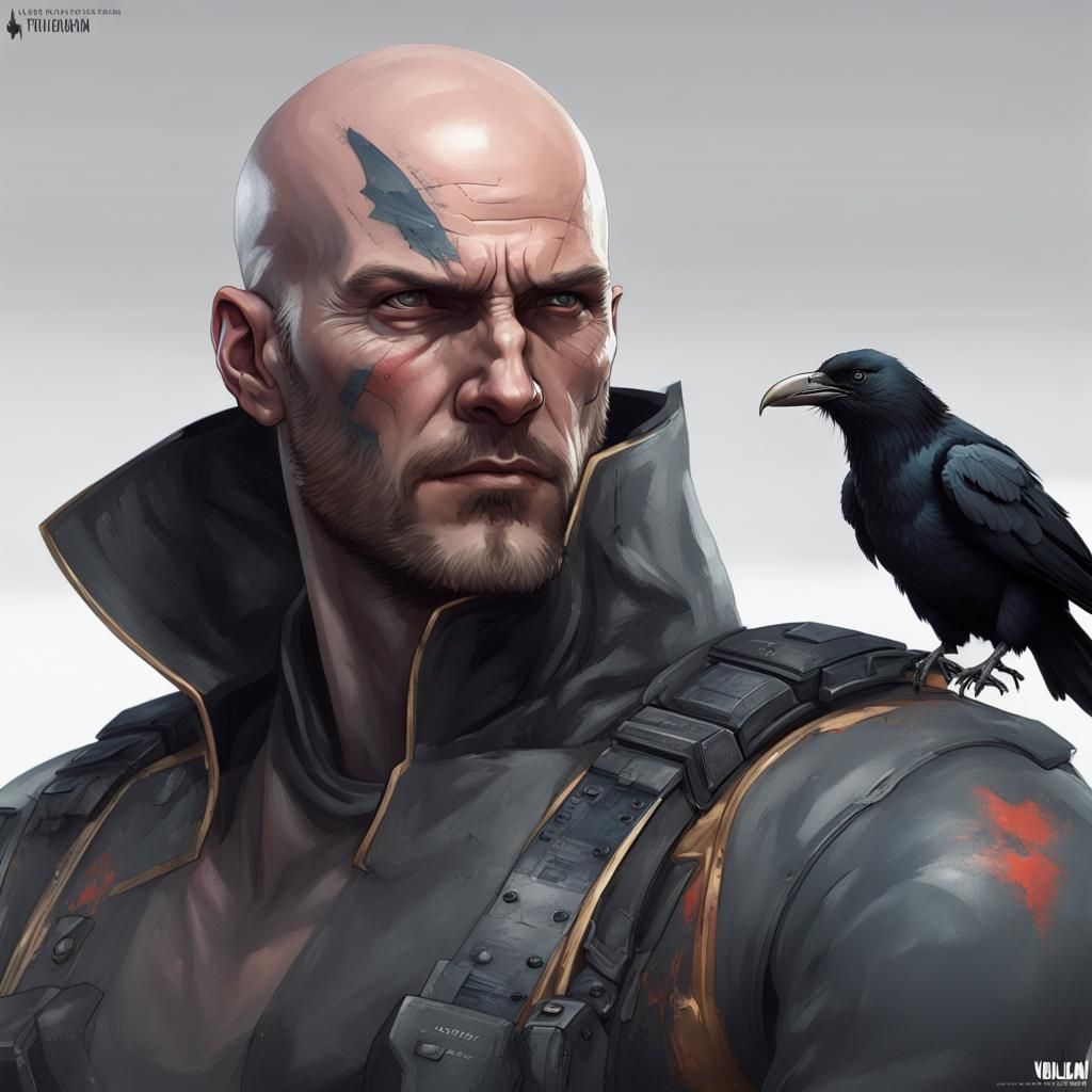 Vulcan Raven Portrait in Hyperdetailed Style