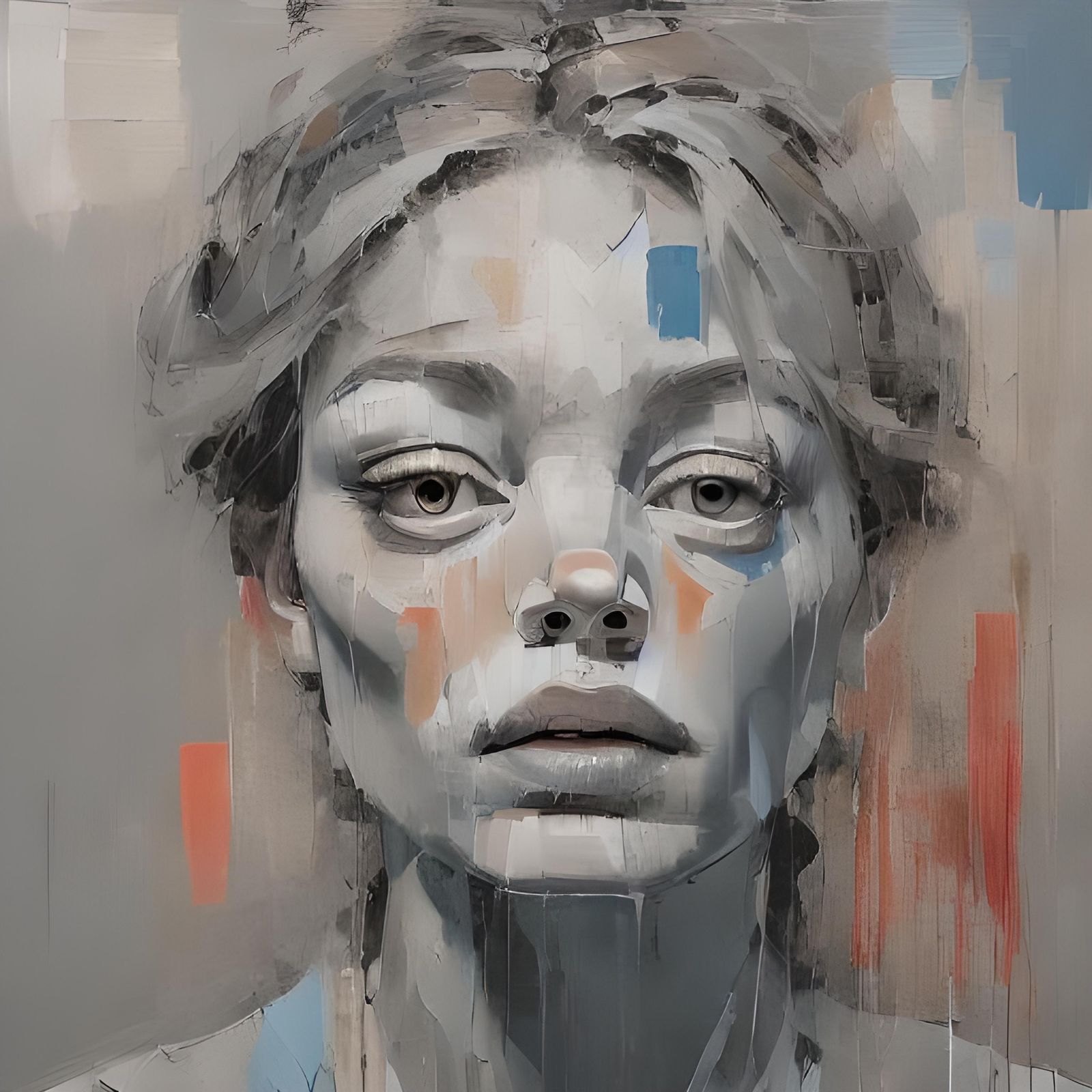 Inky Portrait of a Beautiful Crestfallen Queen