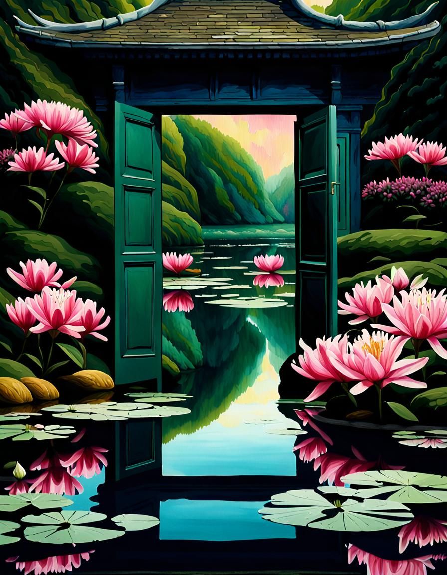 Eerie Lily Pond Portal to Dark Dimension