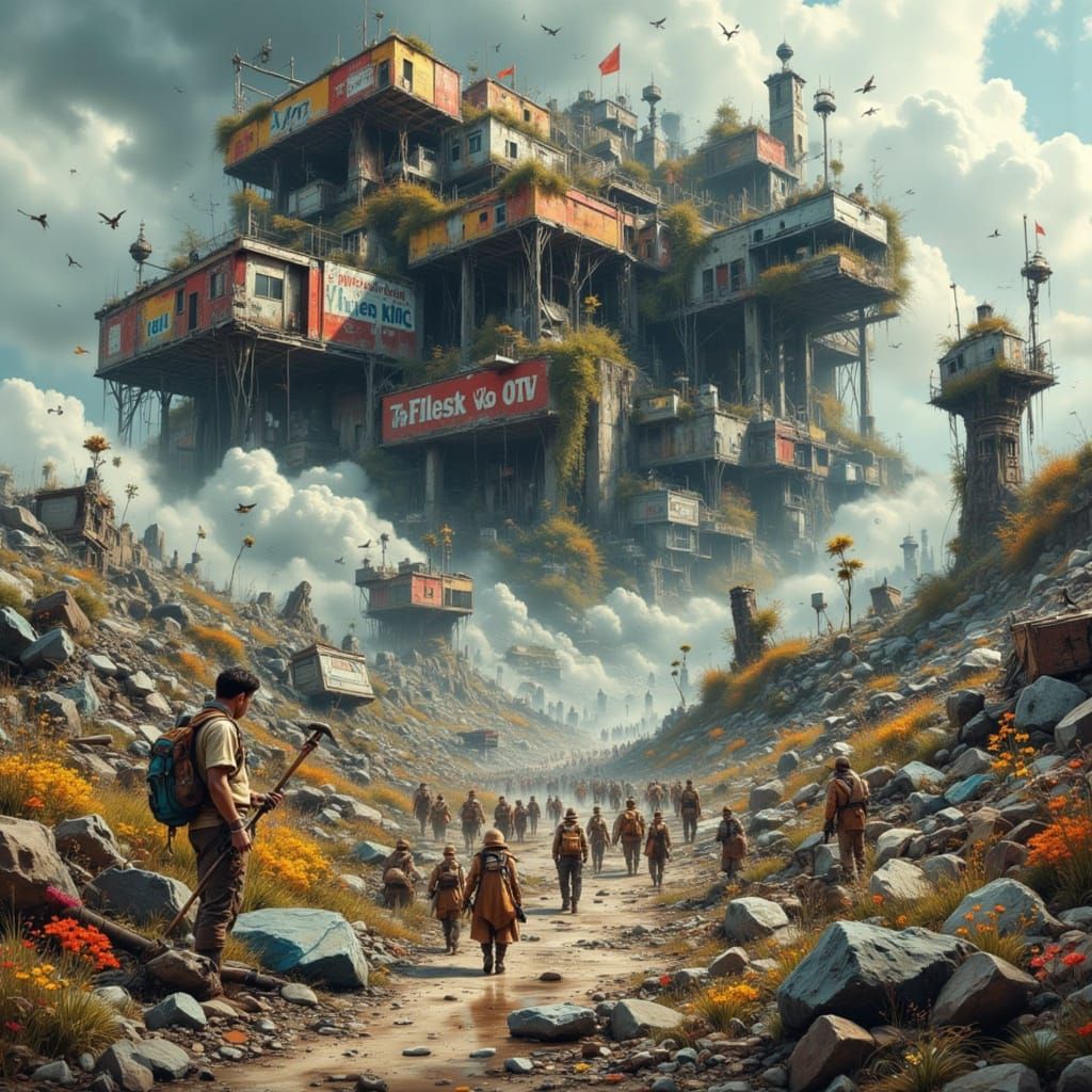 Tiny Figures Battle Giant Consumer World Remnants