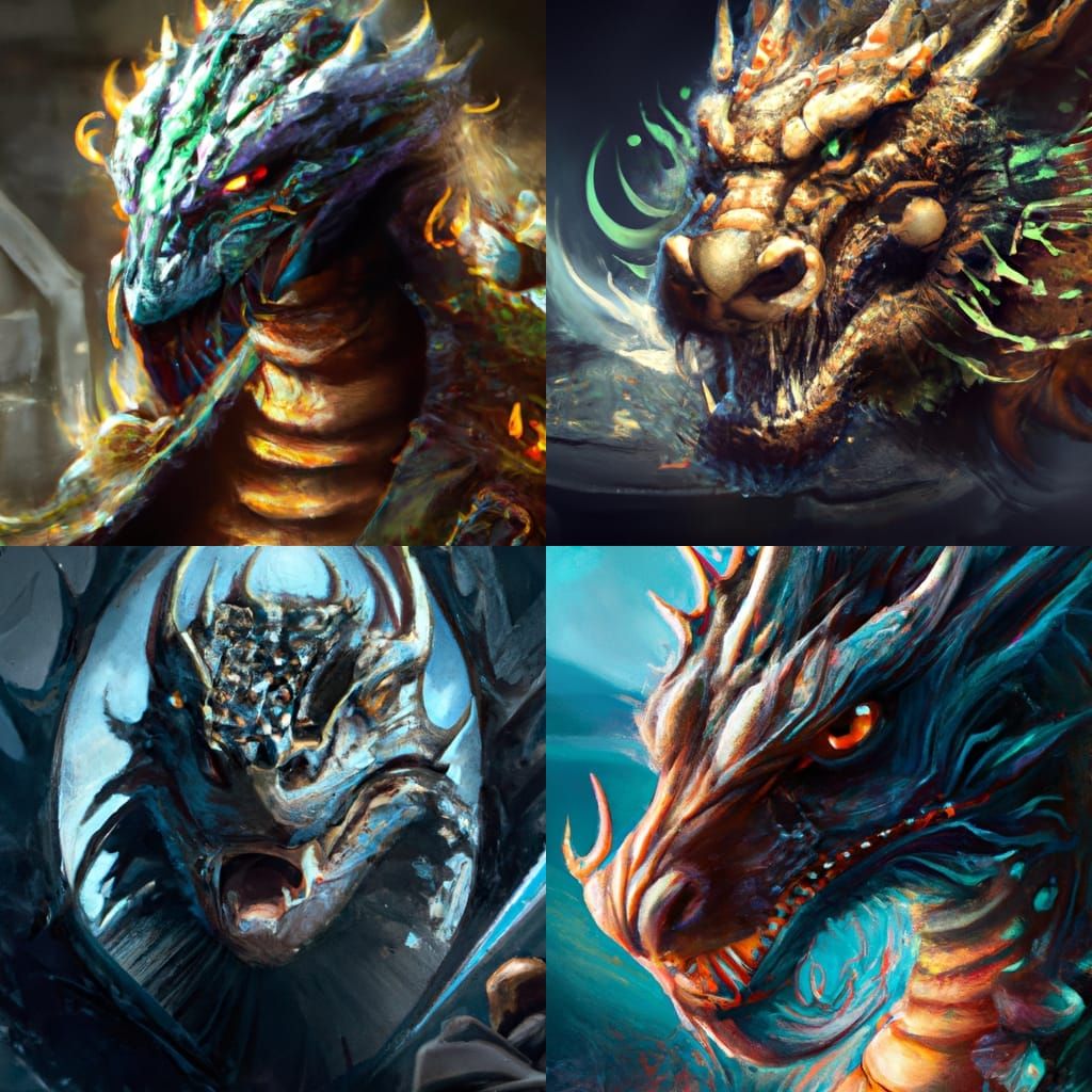 Detailed Knucker Dragon God Portrait in Digital Art