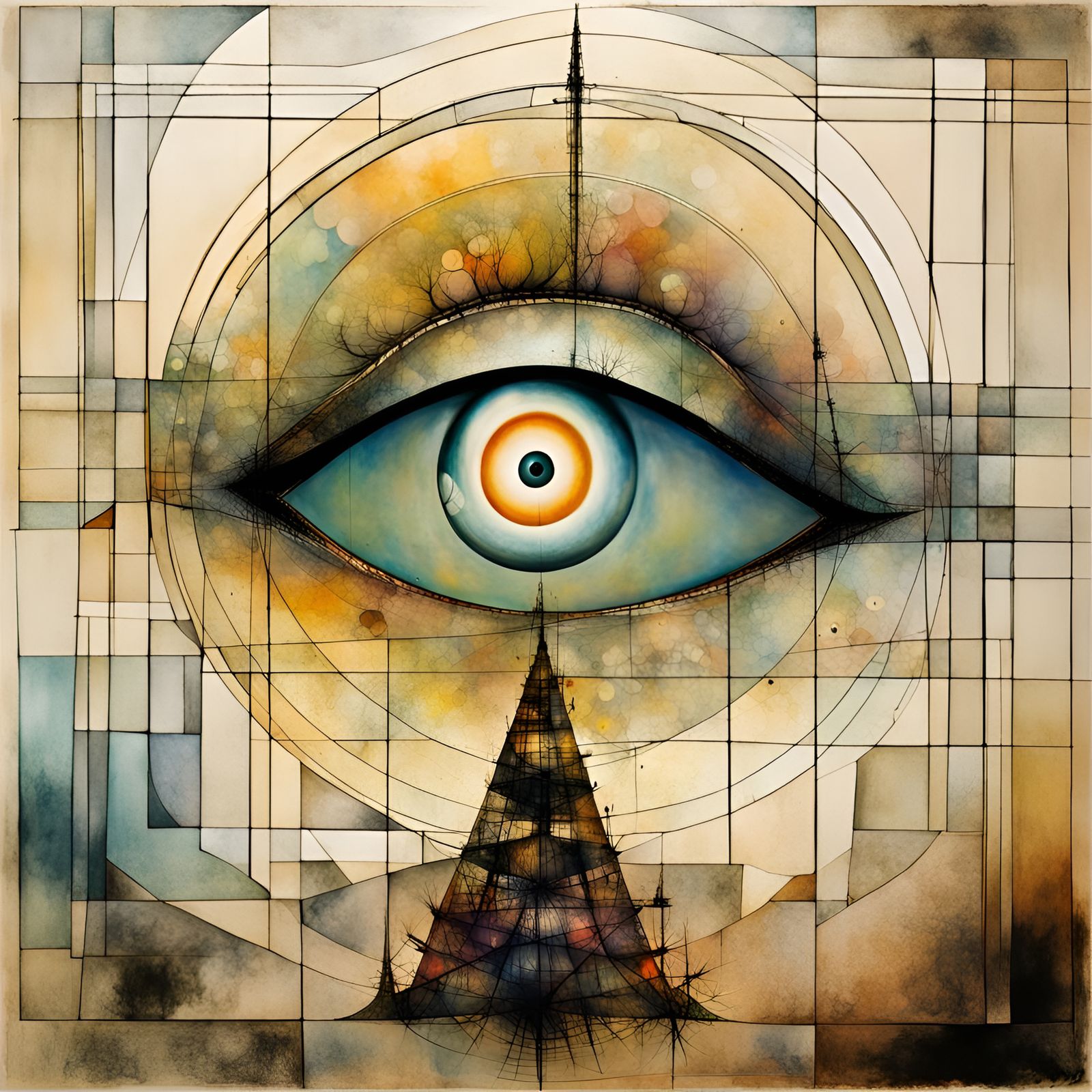 Eye of the Universe: Surreal Mixed Media Art