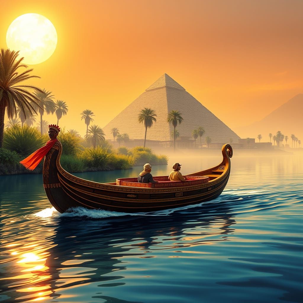 Egyptian Flat-Bottomed Boat Cruises Nile River