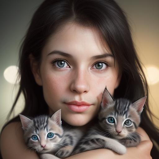 Kitten Portrait in Professional Studio Lighting