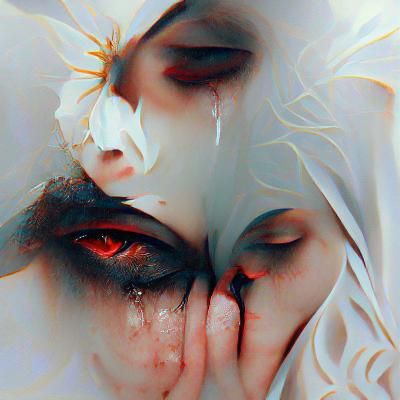 Gothic Mourner in Dark Environment