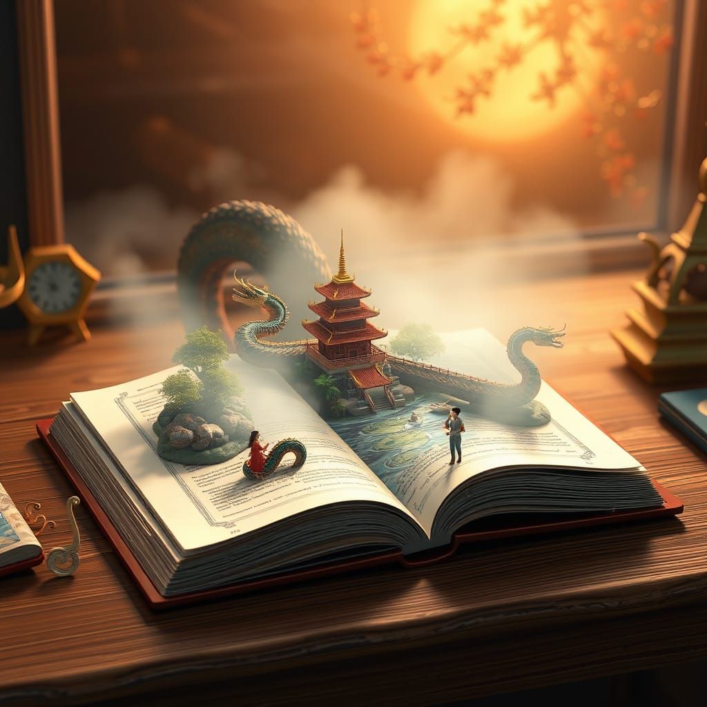 Thai Fantasy Gods Emerge from Book in 3D Anime