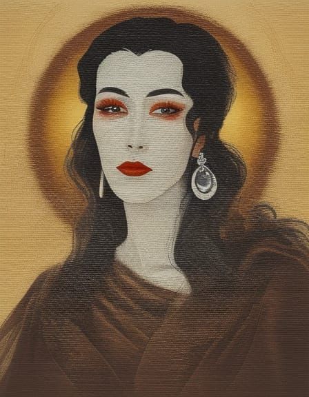 Mysterious Woman in Desert Night