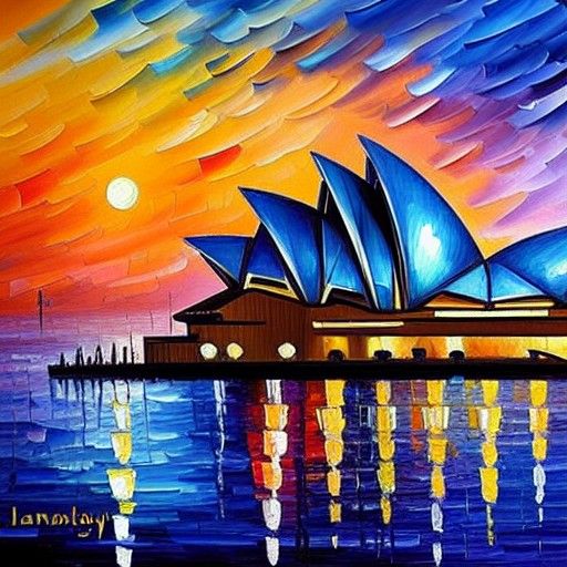 Sydney Opera House Impressionist Oil Painting