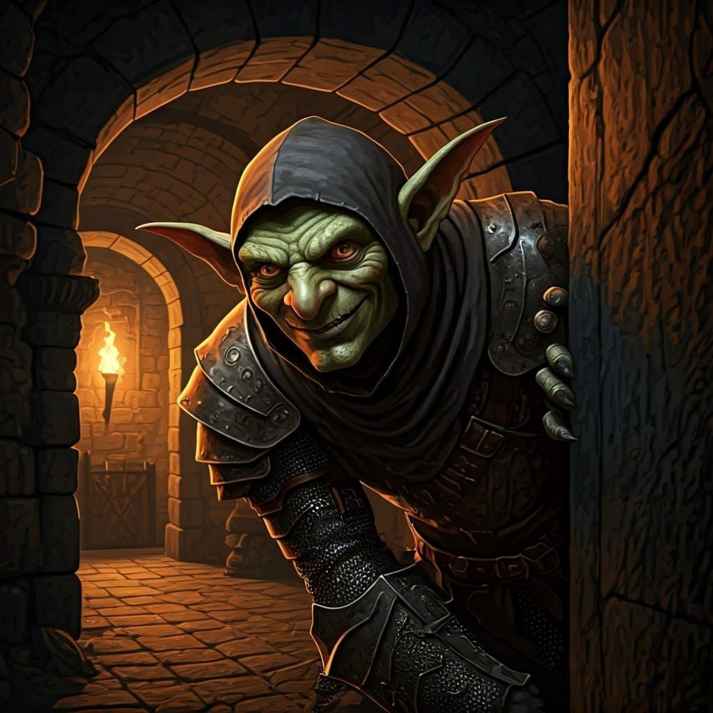 Goblin Thief Infiltrates Ancient Dungeon