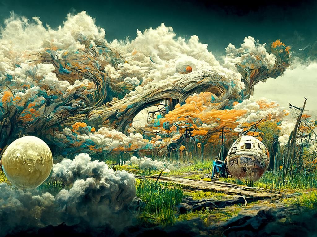 Ethereal Aftermath: A Sci-Fi Fantasy Digital Illustration