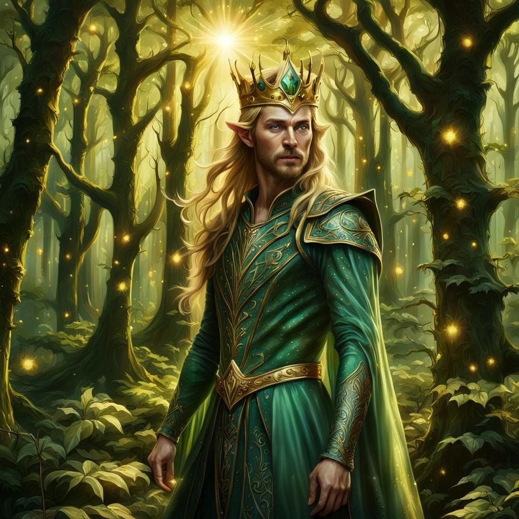 Elven King Oberon in Enchanted Forest