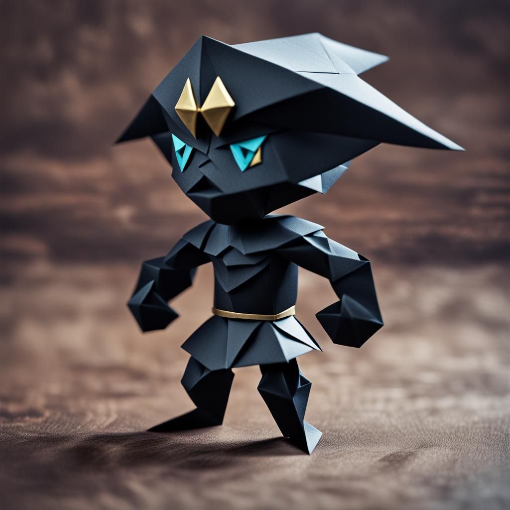 Corrupted Muscular Link in Origami Papercraft Style