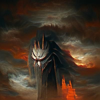 Sinister Sauron in Dark Fantasy Style