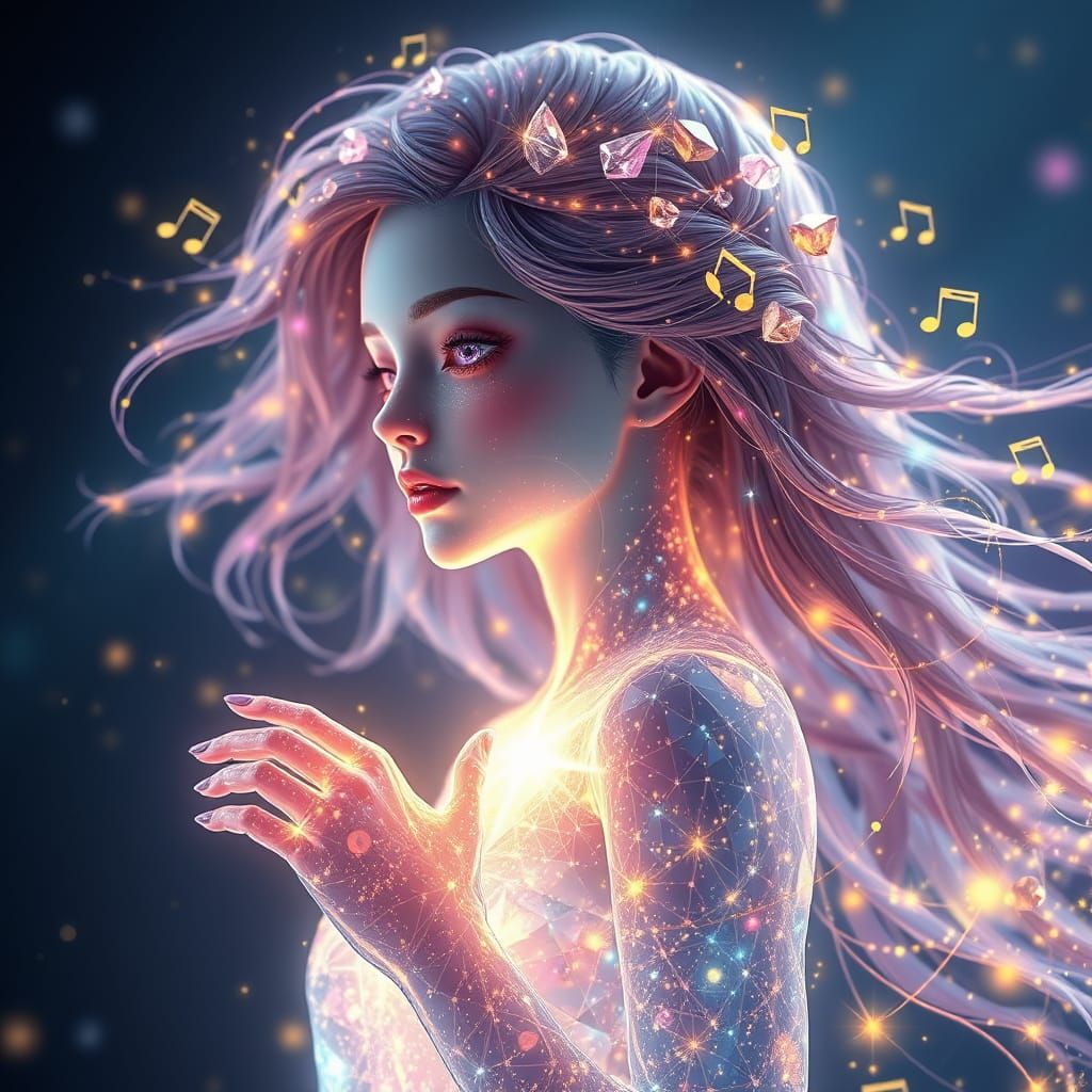 The Harmonic Girl Walking Between Worlds