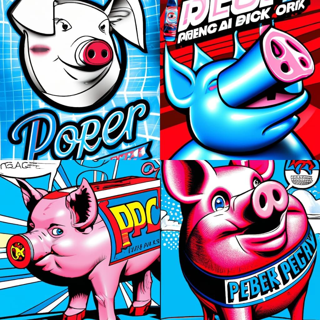 Pepsi Pig in Comic Book Art Style