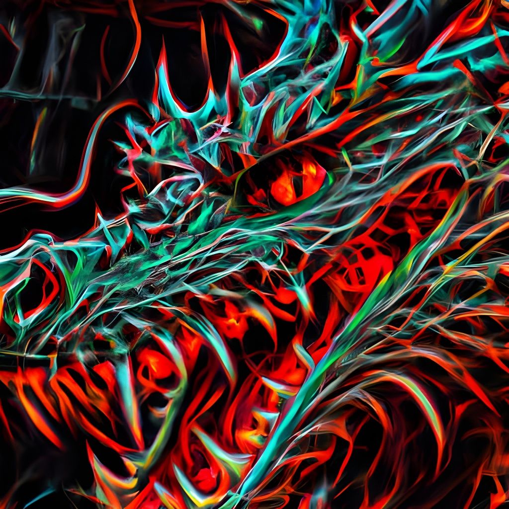 Detailed Dragon Portrait in Radial Art Style