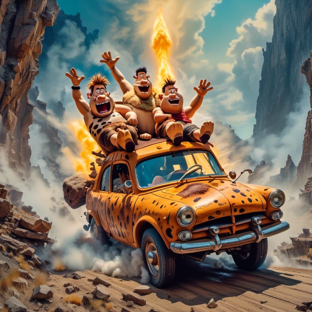 red's prehistoric car, attempting a comeback with a spectacu...