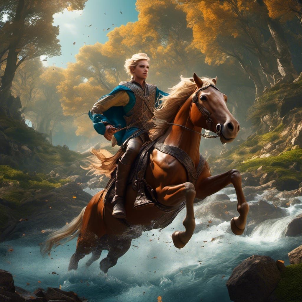 Blond Centaur and Korean Prince in Woods