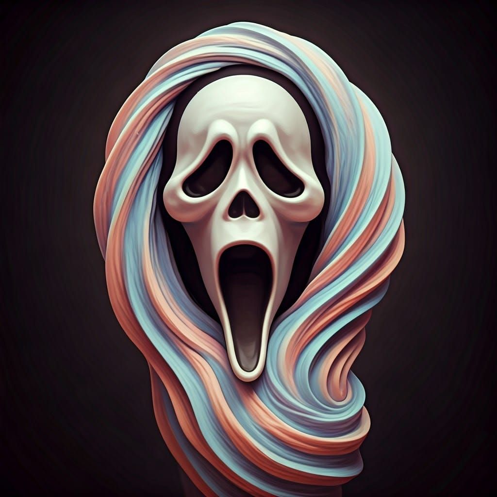 Scream Mask in Melodic Ice Cream Swirl