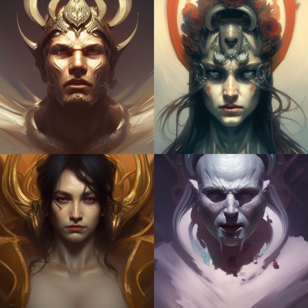 God of Fear and Death: Hyperdetailed Portrait