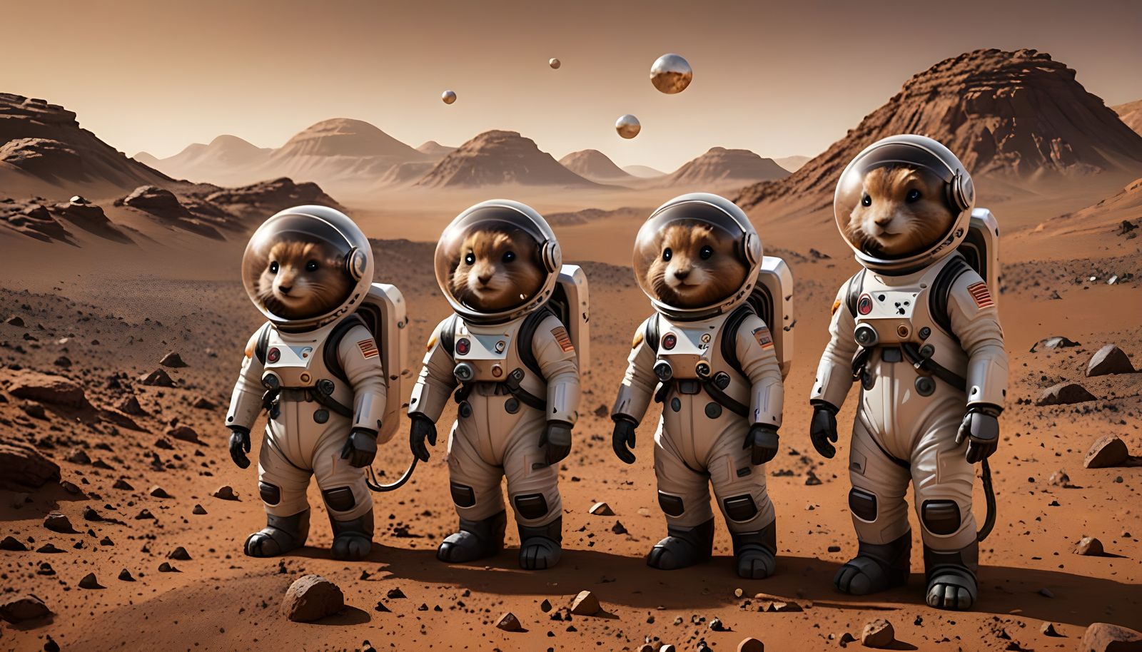 Mars Landing: Space Gophers Greet Astronauts Enthusiasticall...
