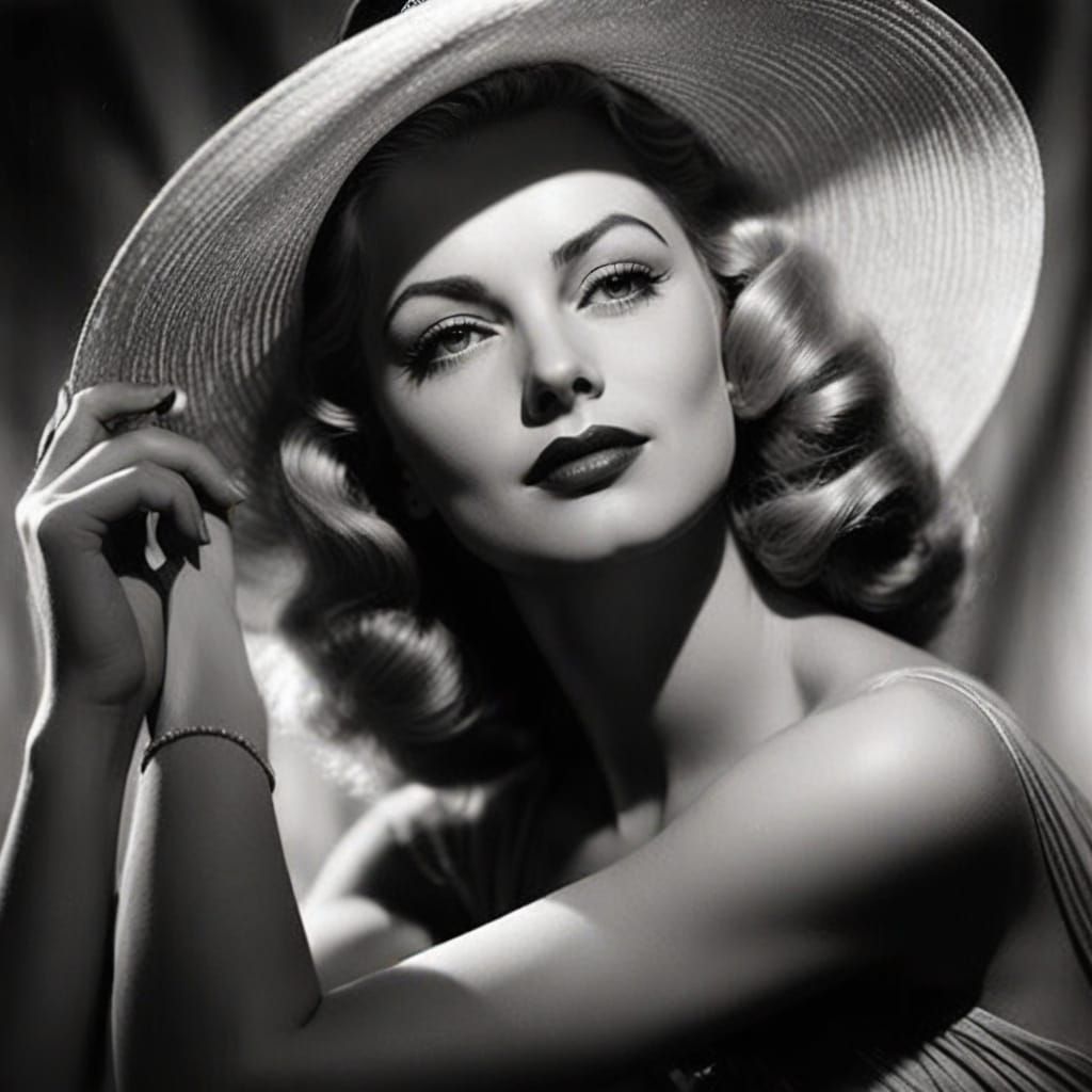Golden Age Hollywood Beauty in Classic Portrait