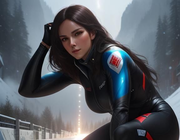 Bobsleigh Athlete Portrait in Hyperdetailed Digital Art